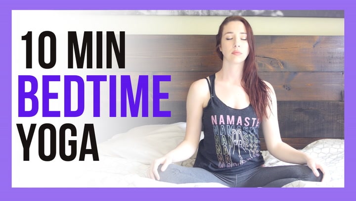 10 min Yoga IN BED - Bedtime Yoga Stretch for SLEEP - Yoga With Kassandra