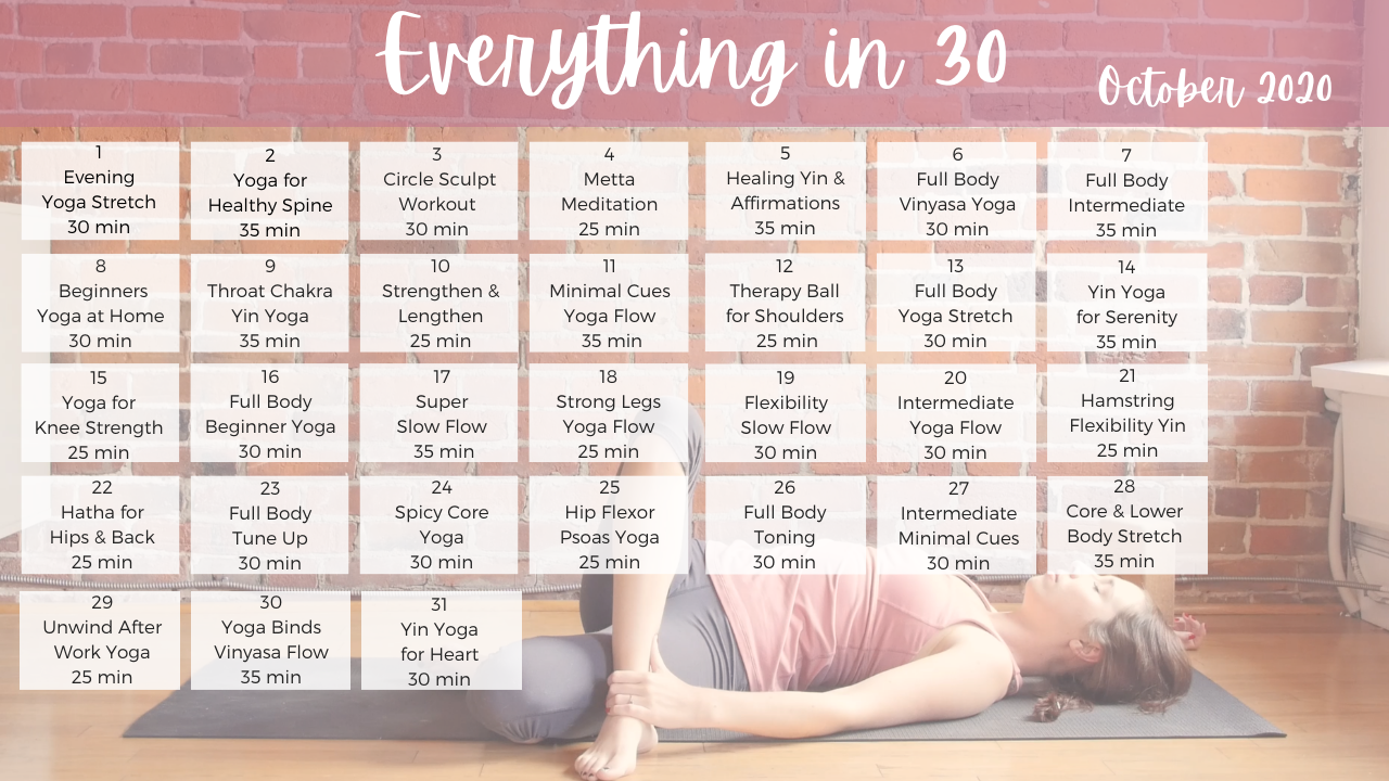 Everything in 30 – October 2020 - Yoga With Kassandra