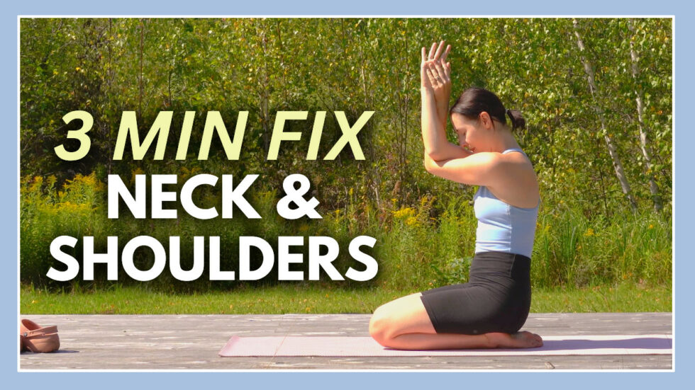 3 min Neck & Shoulder Yoga Release (NECK & SHOULDER STRETCHES) - Yoga ...